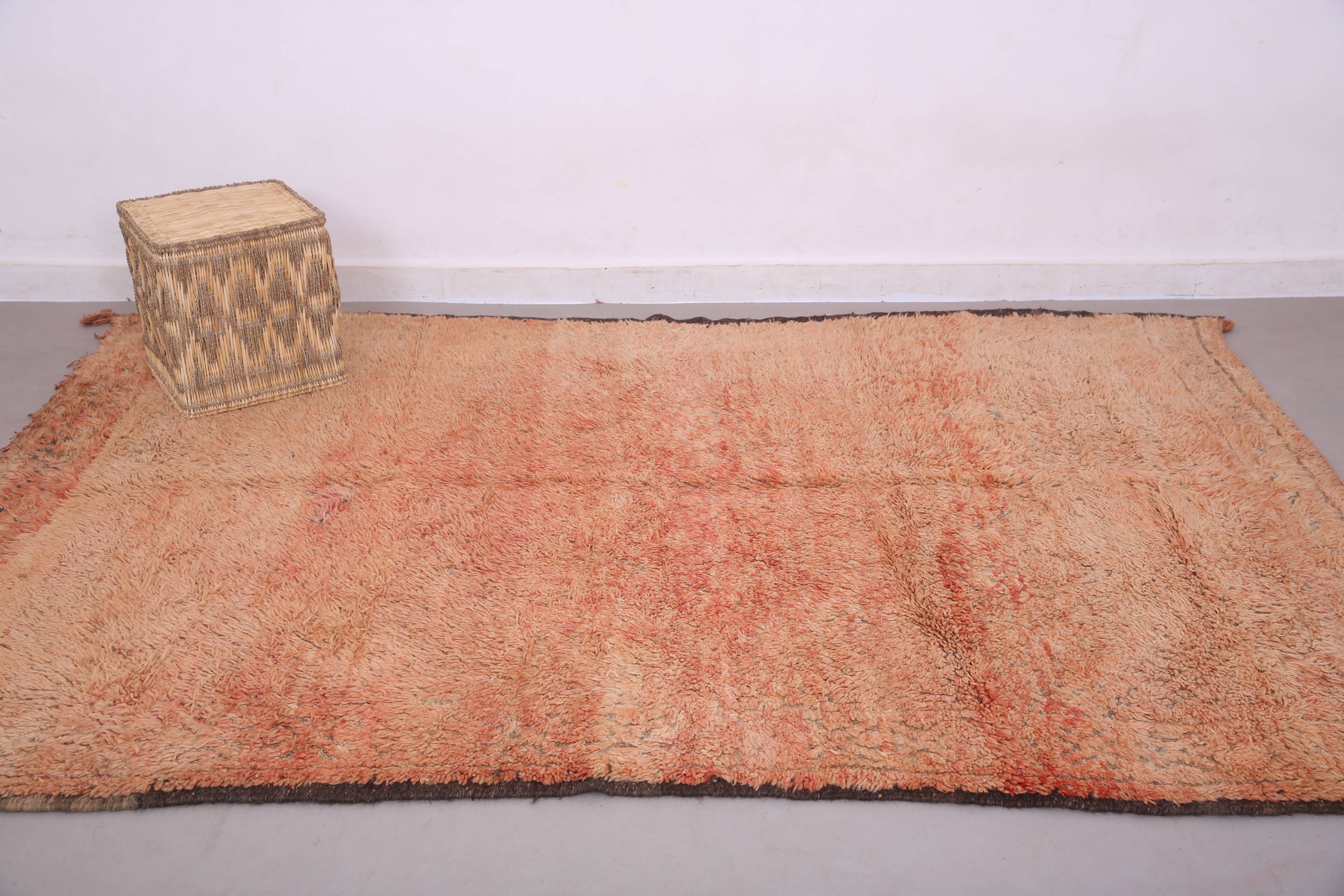 Peach Vintage Moroccan Rug 183 x 274 cm, Berber Wool Rug, Bohemian Rug