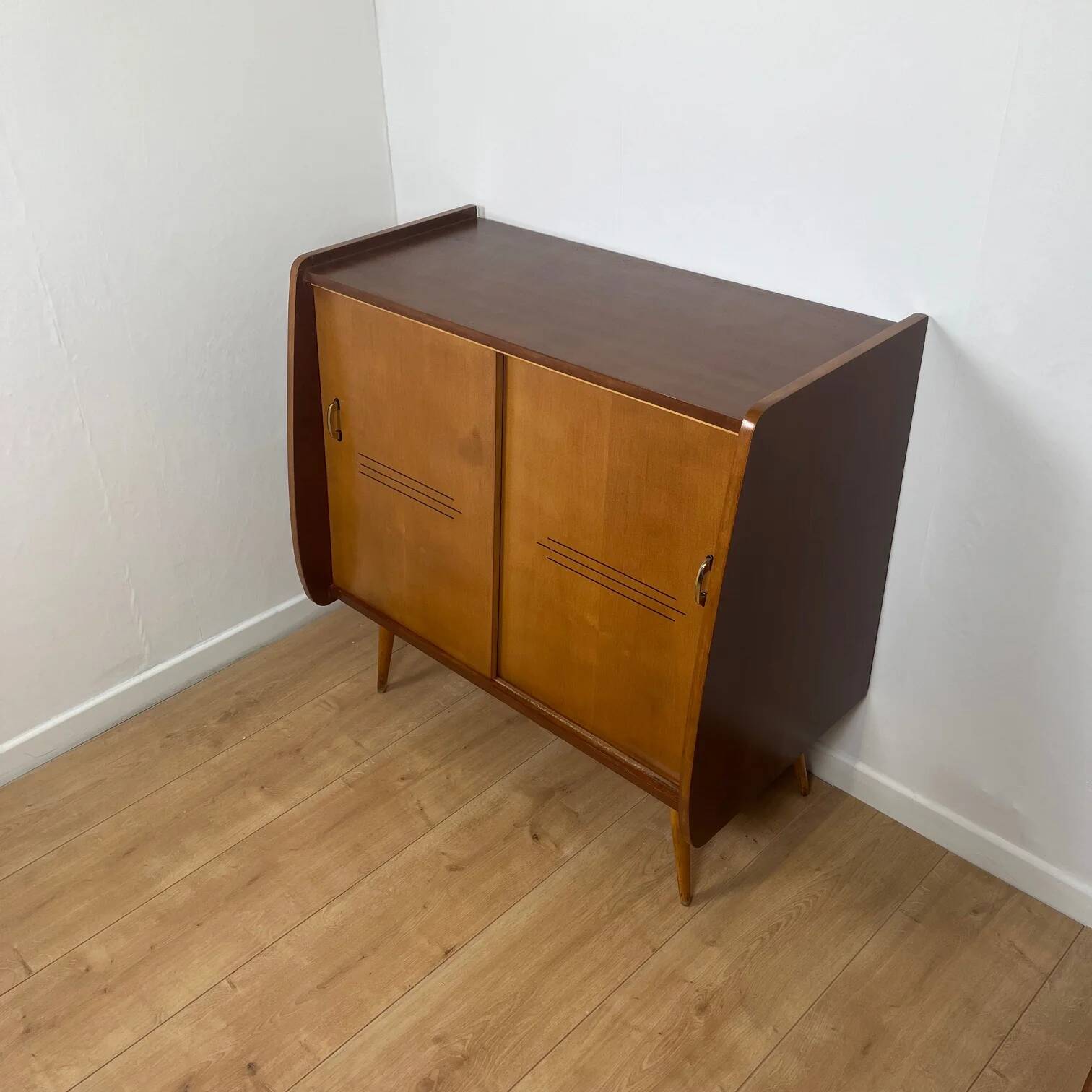 Meuble à chaussure vintage en bois, 1960