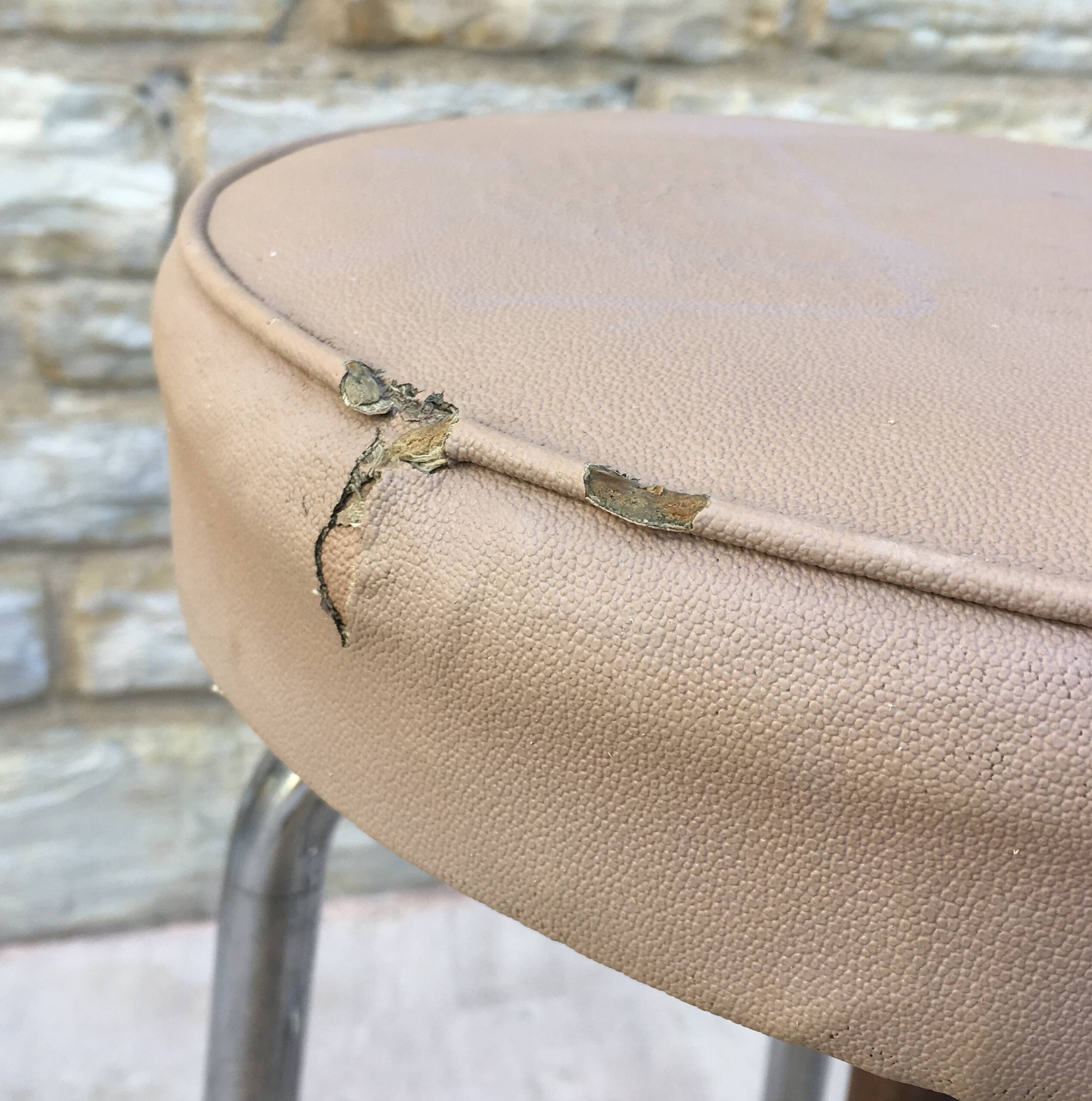 Modernist stool circa 1930 in the style of LC7 by Perriand, Le Corbusier and Jeanneret