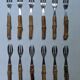 Set of 12 dessert knives with bamboo handles, bohemian decoration