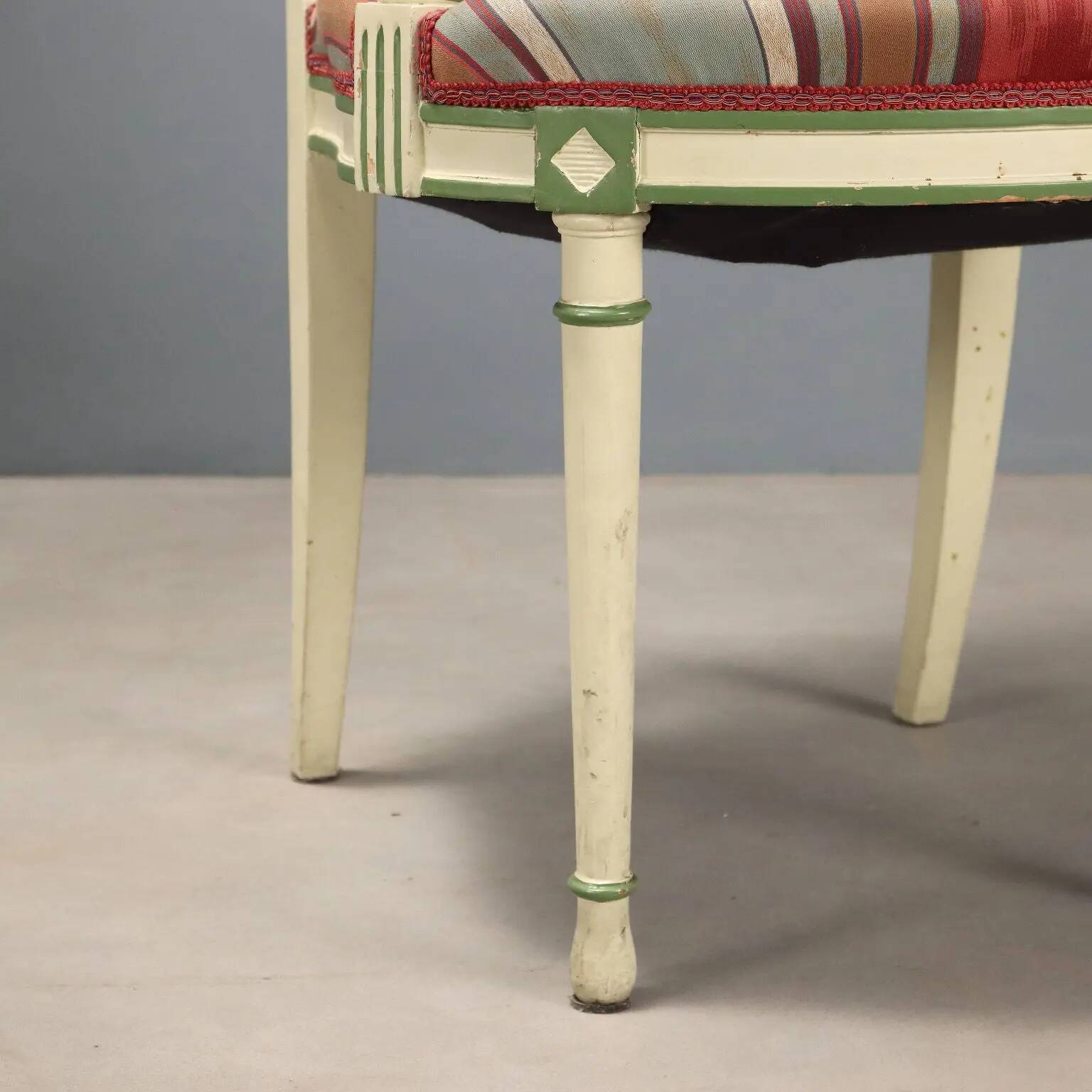 Pair of antique neoclassical armchairs in lacquered wood from the 1900s.