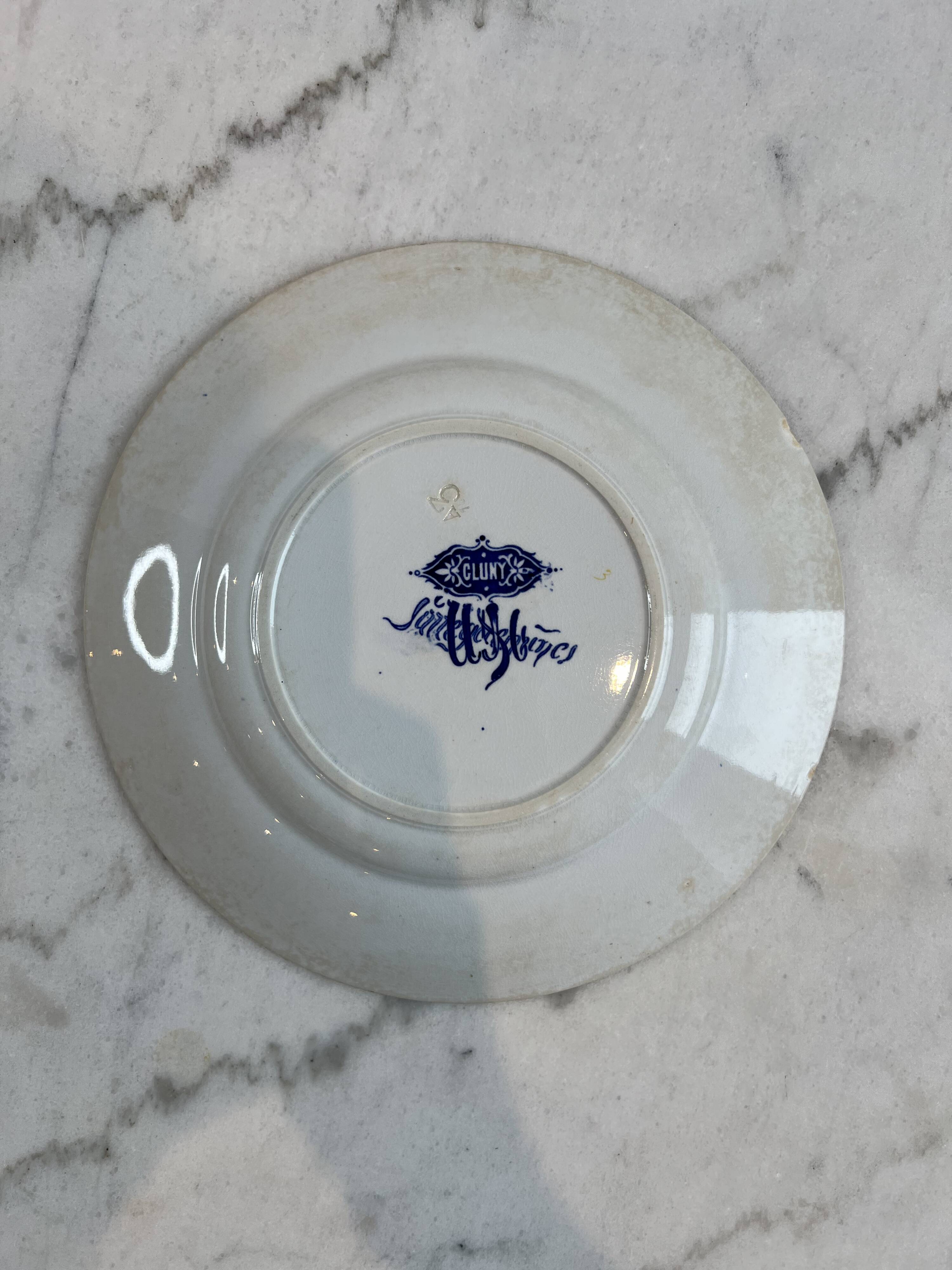 Flat plate ironstone Sarreguemines Cluny