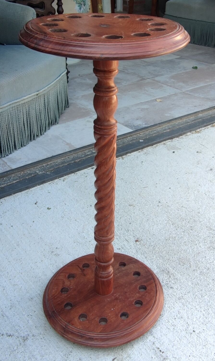 Old wooden cane holder
