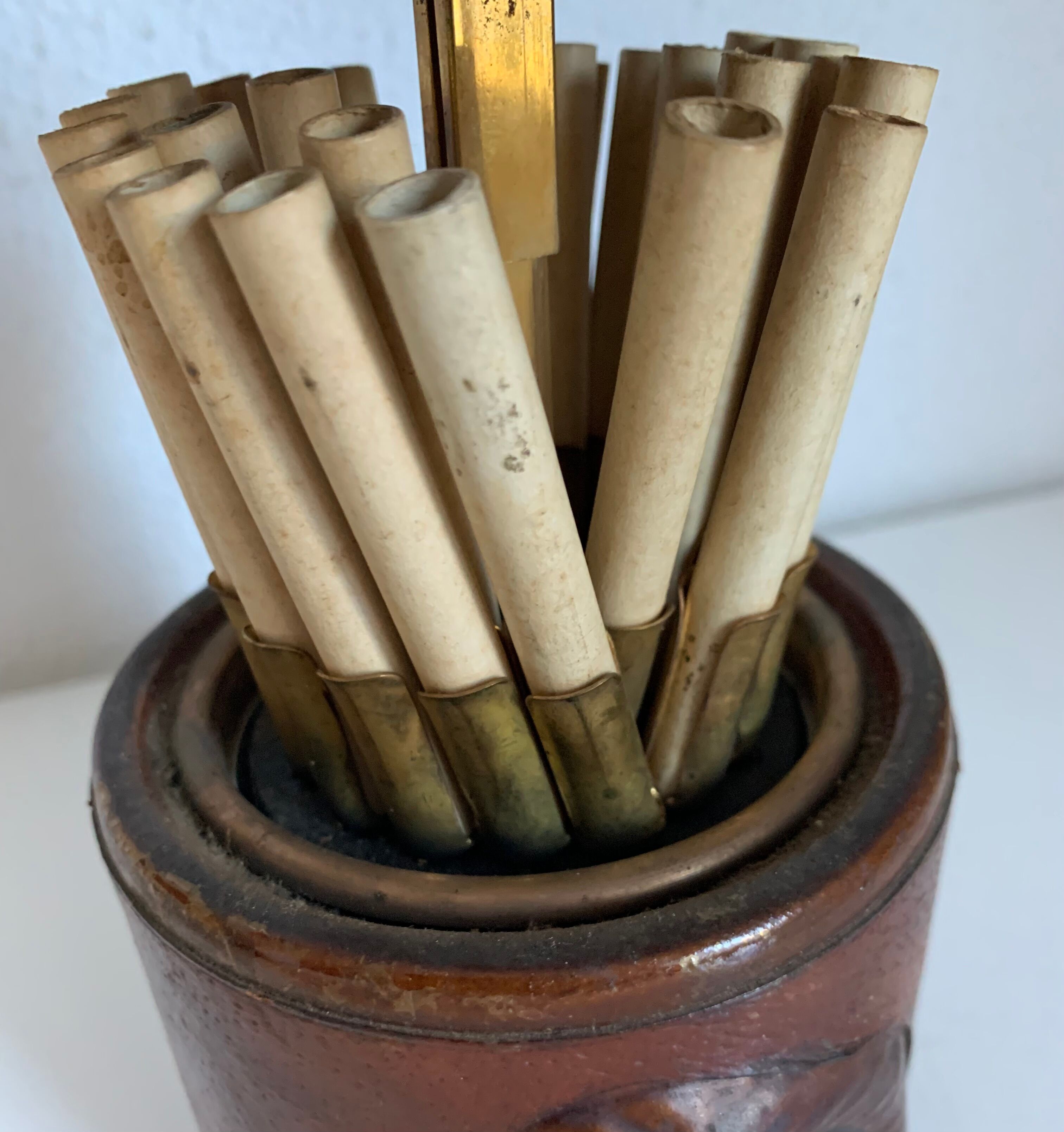 Vintage cigarette holder 1960 Longchamp leather horse - 11 x 10 cm