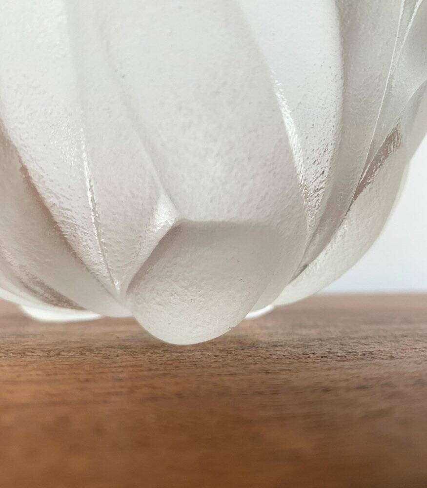 Vintage heavy floral glass bowl from Walther Glas, 1970s.