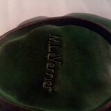 Superb old art deco ashtray signed max le verrier frog and water lily decor