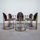 Ensemble de 6 fauteuils Belgo Chrome en laiton et cuivre