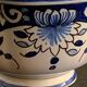 Old mustache cup and its under cup, Rouen earthenware