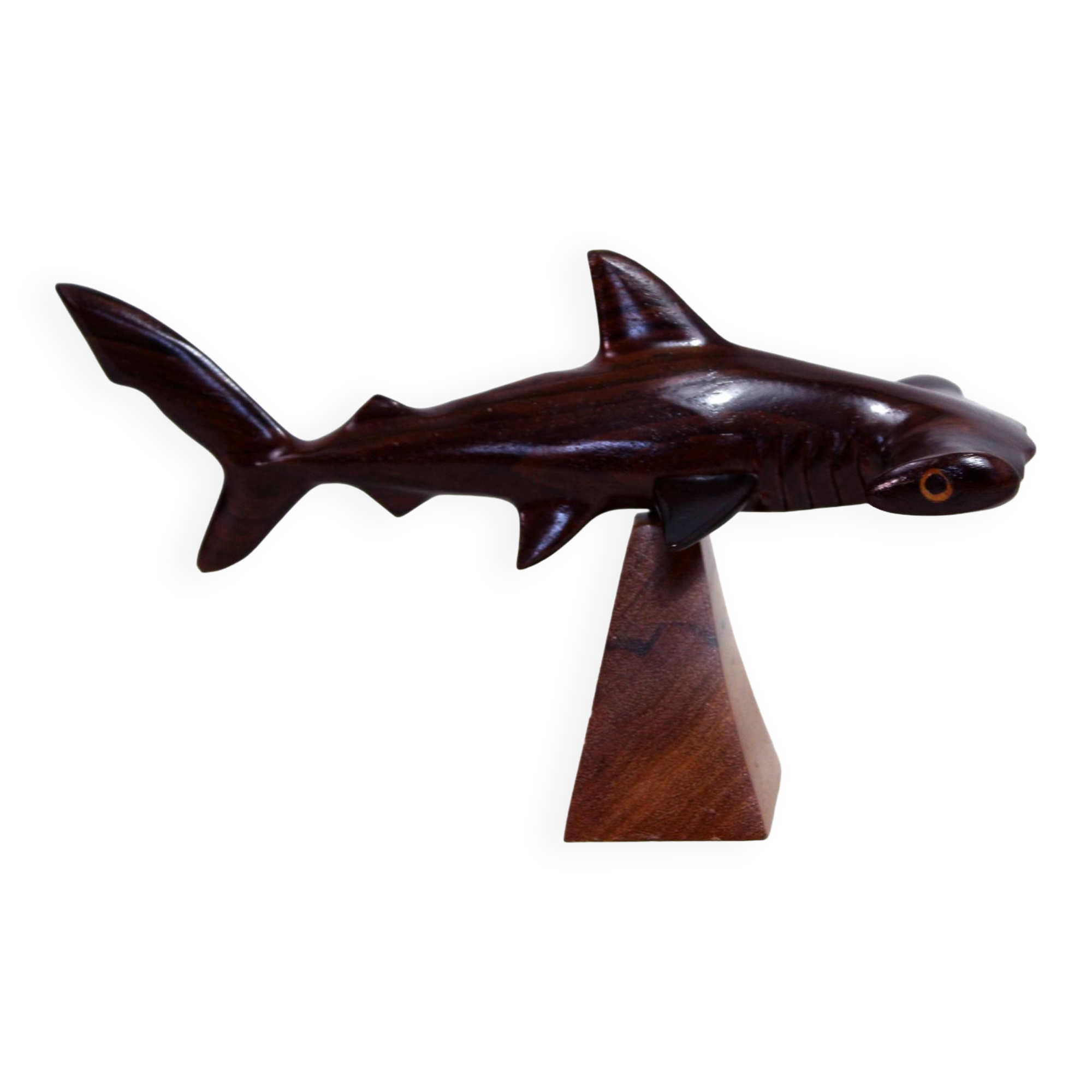 Wooden hammerhead shark 1970