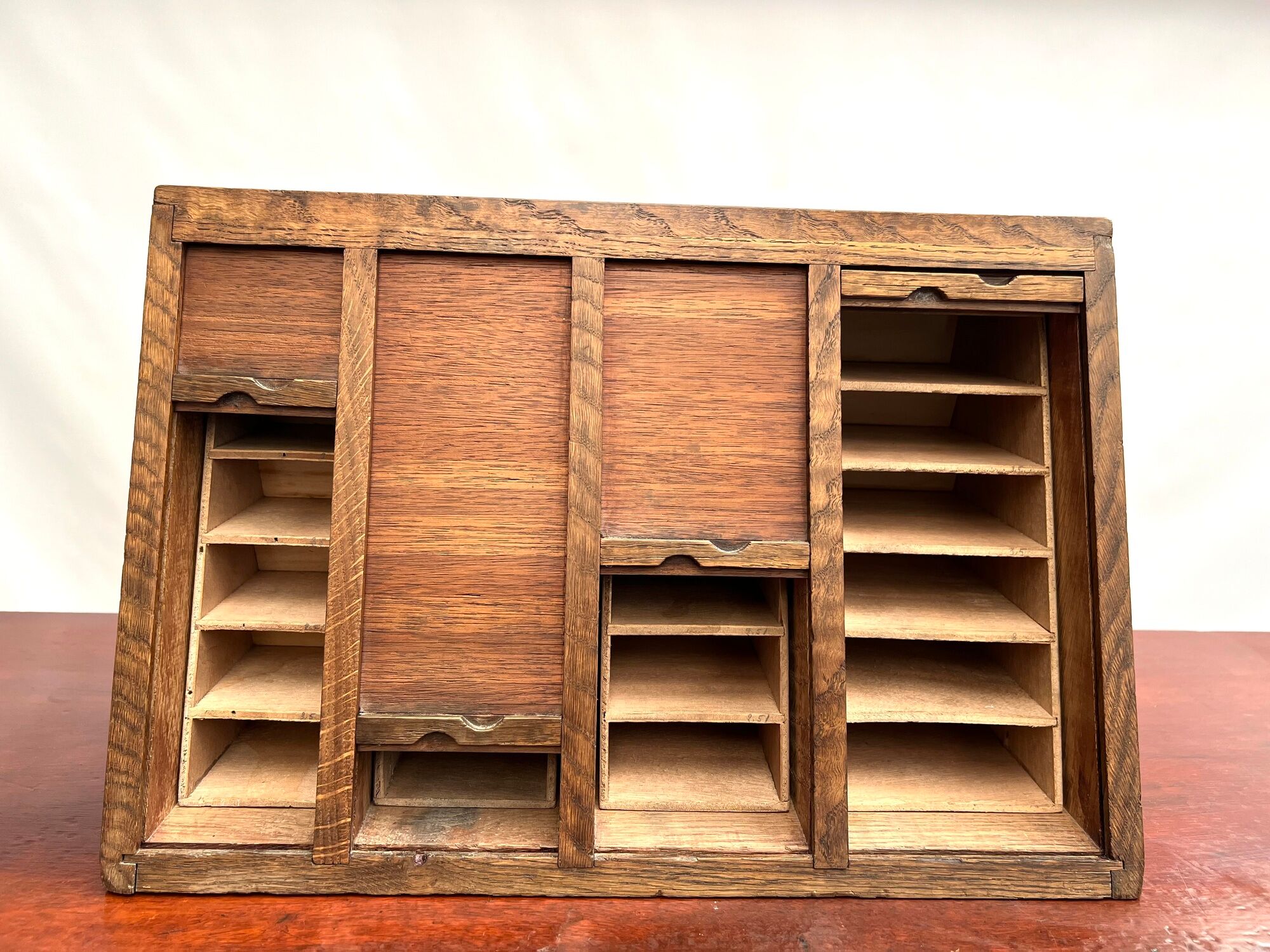 Small curtain binder or craft furniture with 4 wooden shutters