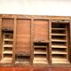 Small curtain binder or craft furniture with 4 wooden shutters