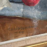 Original Swedish Oil on Canvas – "Flowers and Fruit by Ellis Wallin"