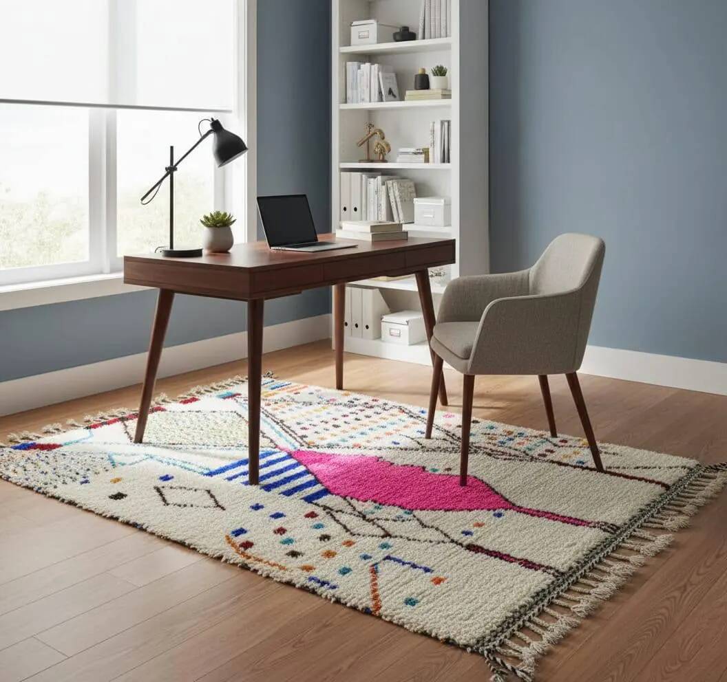 Handmade artisanal Berber rug 3x2 m