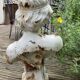 Old garden bust in cast iron troubadour early twentieth century