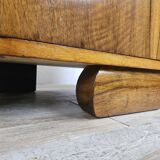 Tables de chevet Art Déco en noyer et laiton, 1940