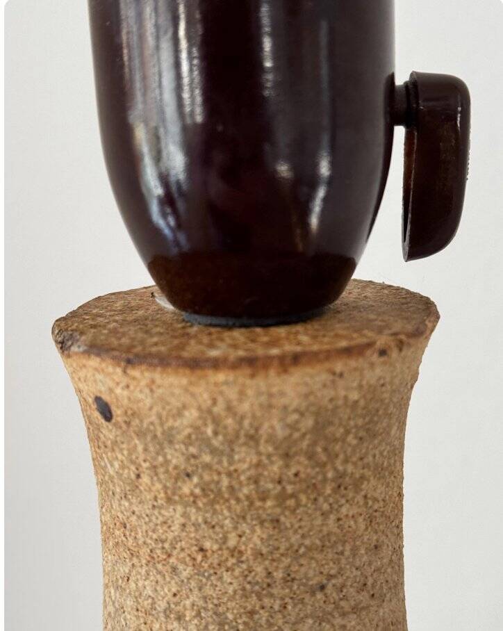 Vintage stoneware table lamp by Bodil Marie Nielsen, 1970s