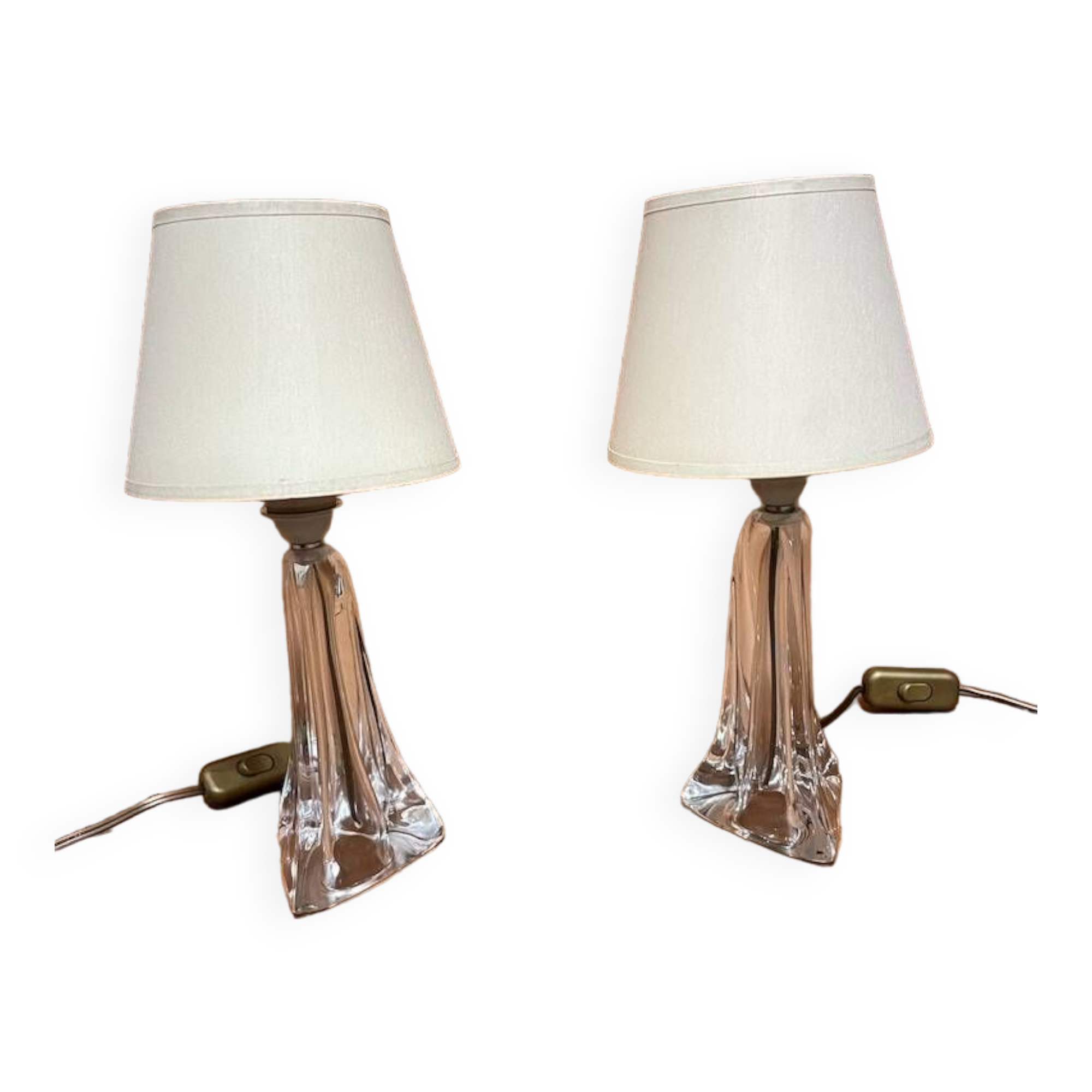 daum nancy france lamps signed pair
