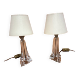 daum nancy france lamps signed pair