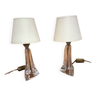 daum nancy france lamps signed pair