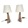 daum nancy france lamps signed pair