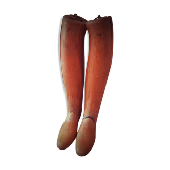 Pair of boots wooden shoe