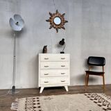 Vintage white chest of drawers feet compass 1960