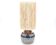 Blue and gold ceramic lamp by Georges Pelletier, raffia lampshade
