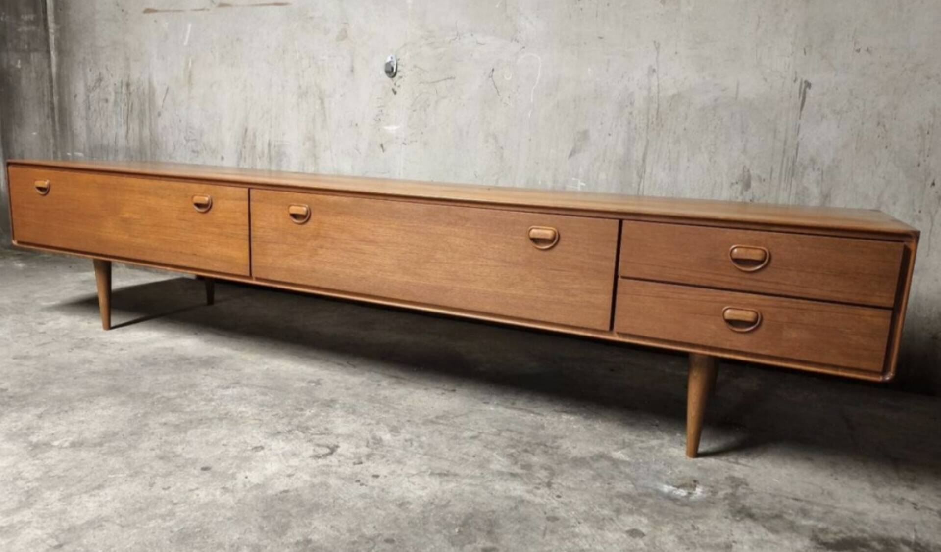 Vintage Scandinavian teak sideboards from the 1970s.