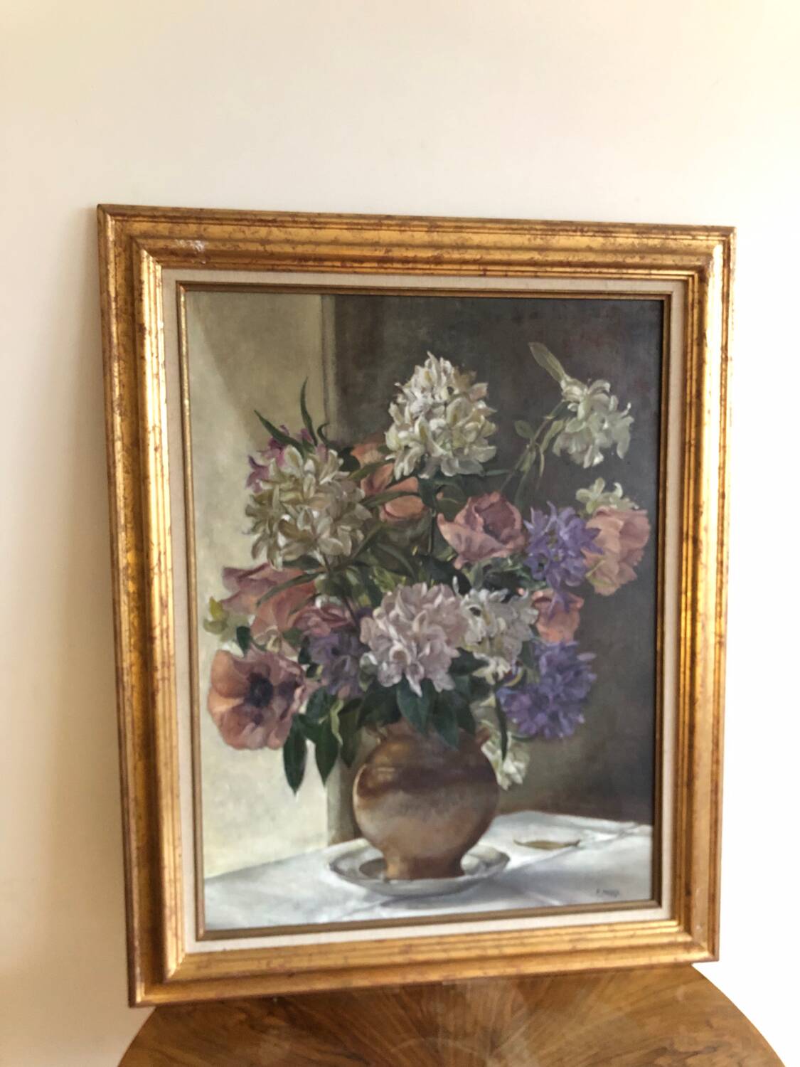 Huile sur toile Bouquet de fleurs A  Landelle