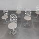 Sculptural Wrought Iron Garden Chairs with Tree Design 1950s Set of 5