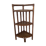 70s rattan corner shelf