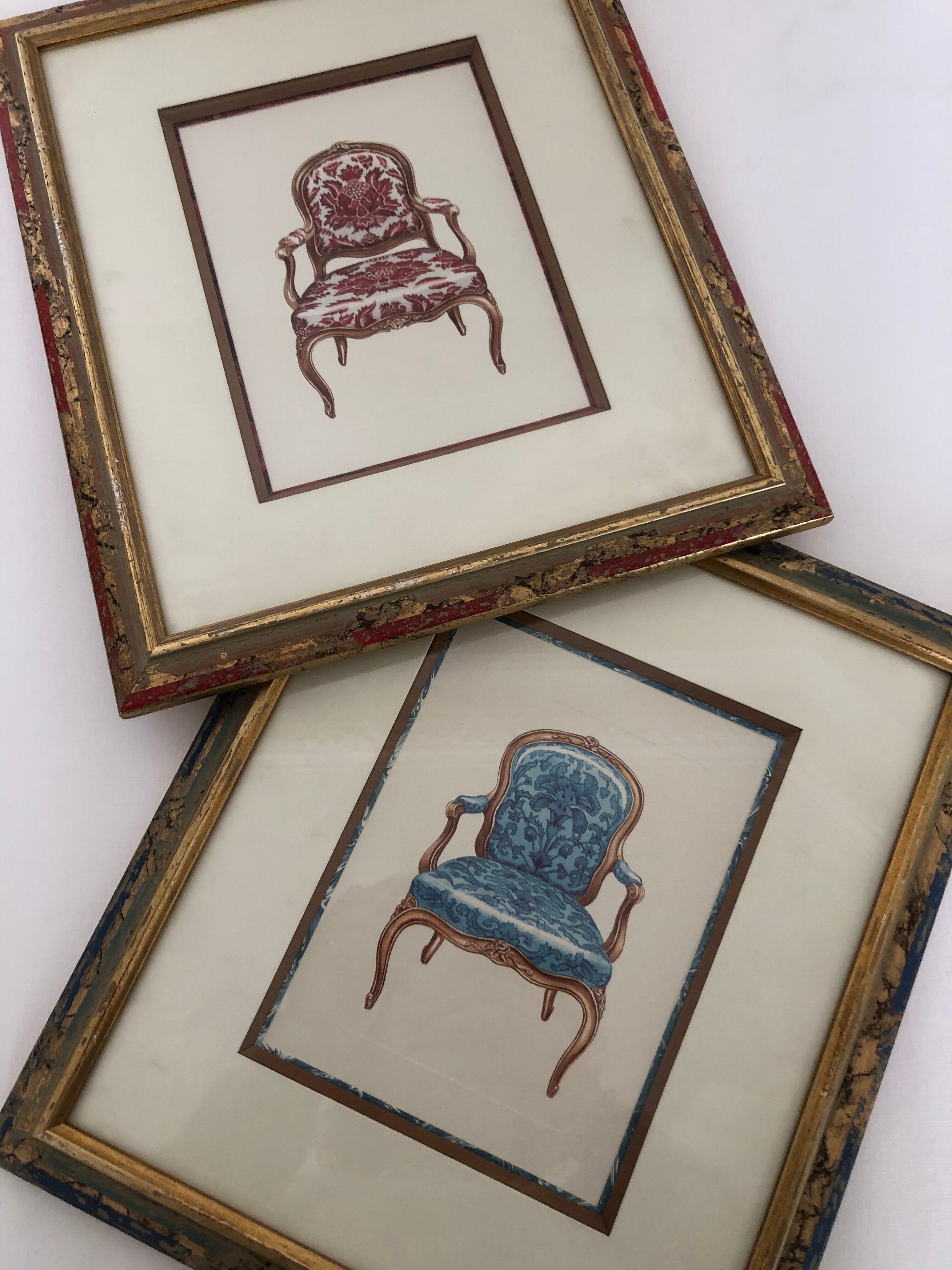 Pair of frames, tapestry