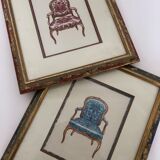 Pair of frames, tapestry
