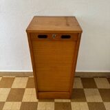 1960s wooden curtain filing cabinet