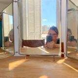 Metal triptych mirror from the 1950s