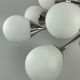 12-flame Sputnik chandelier from the 1960s and 1970s, Kaiser Leuchten, opal glass design
