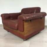 Fauteuil cuir design, années 60