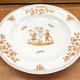 2 anciens plats ronds creux Longchamp décor Moustiers Olerys