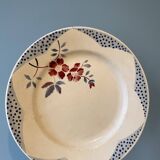 Set of 7 flat plates Digoin Sarreguemines, Barfleur model