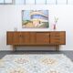 1950s sideboard, teak, sliding doors, restored,