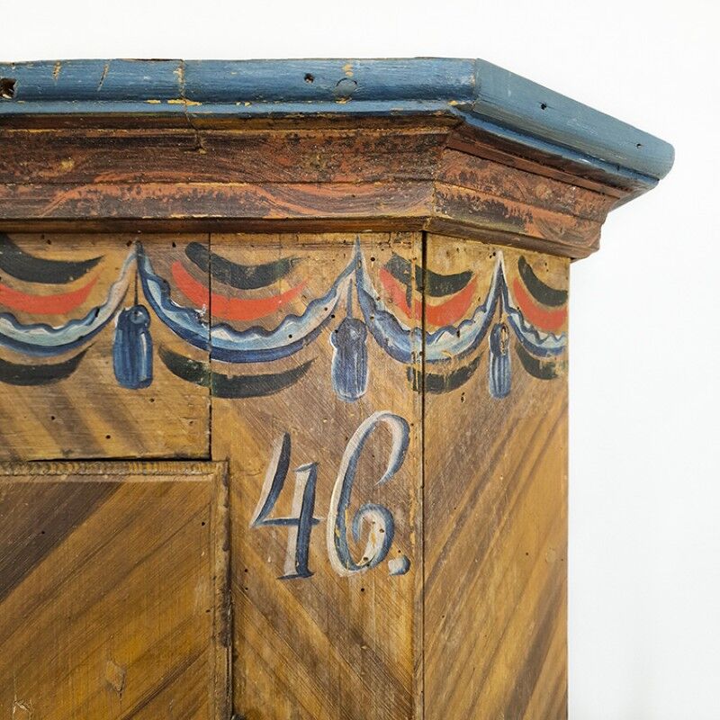 Painted Folk Art Bridal Cabinet 1846