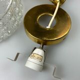60s 70s VEB hanging lamp ceiling lamp bubble brass glass space age design