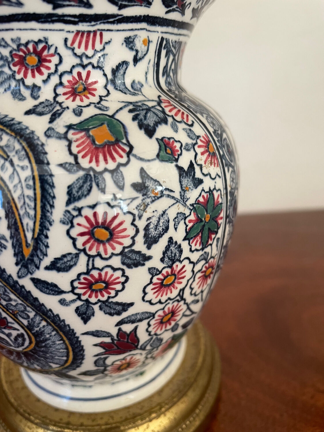 Old earthenware lamp from Gien
