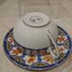 Tasse et sous tasse à dejeuner 35cl porcelaine Christofle ginkgo bleu