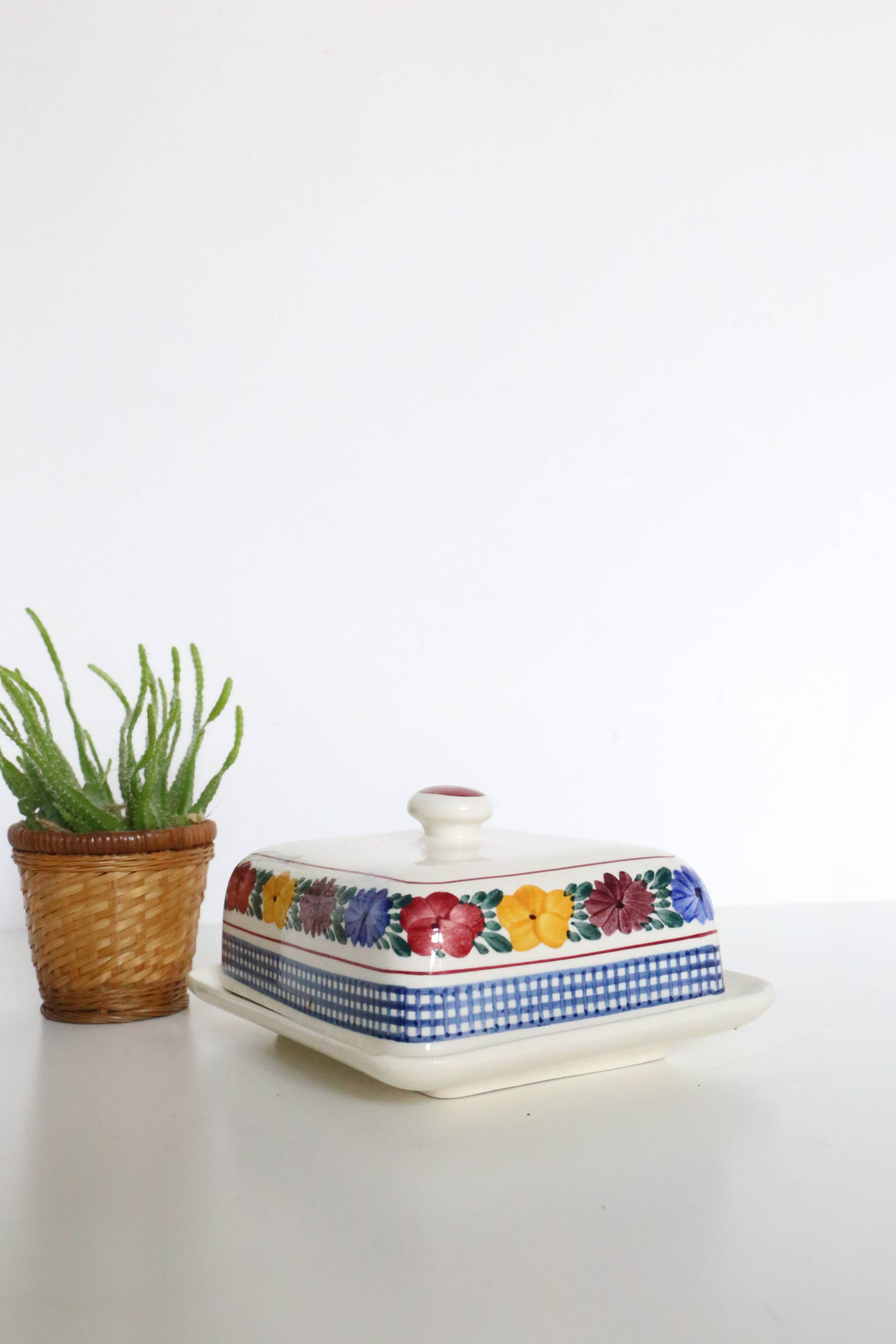 Ceramic butter dish, vintage