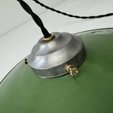Paire d’anciennes suspensions emaillees 25 cm