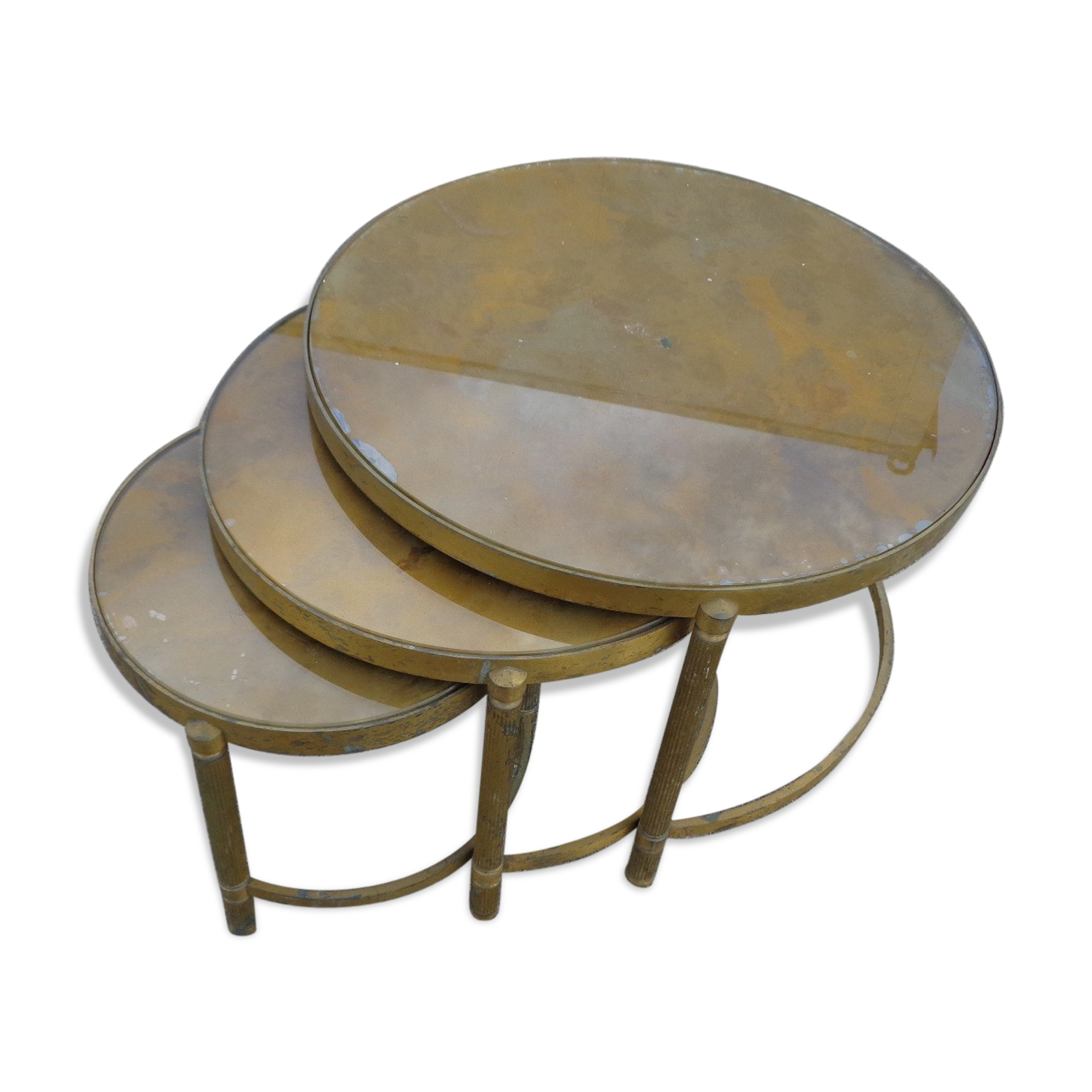 Smoked glass pull out tables