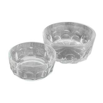 2 new transparent vintage salad bowls Lever