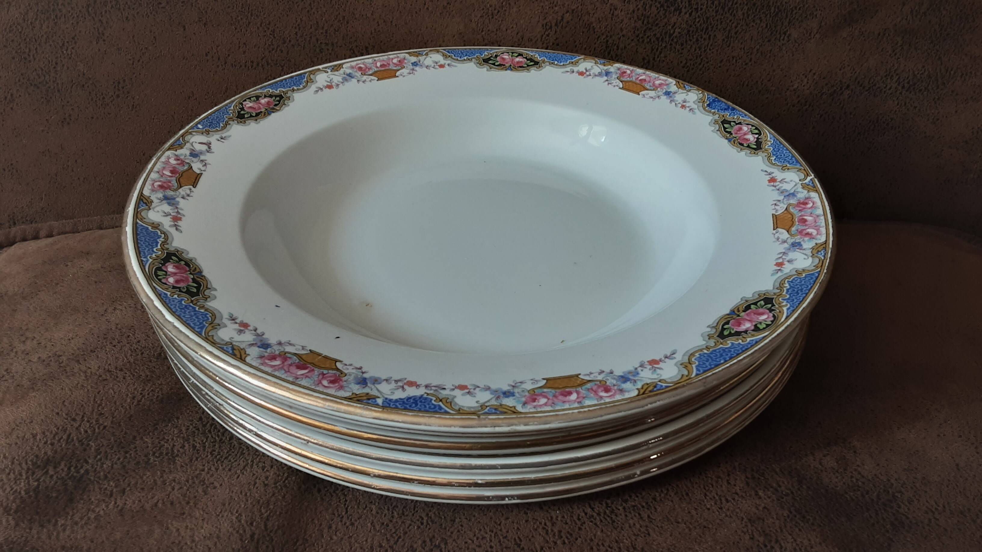 Lot  de 6 assiettes  creuses  Digoin sarreguemines