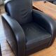 Club armchair in smooth Italian leather